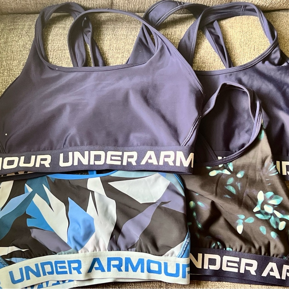 Under Armour Mid Crossback Sports Bra group of 4 size Large